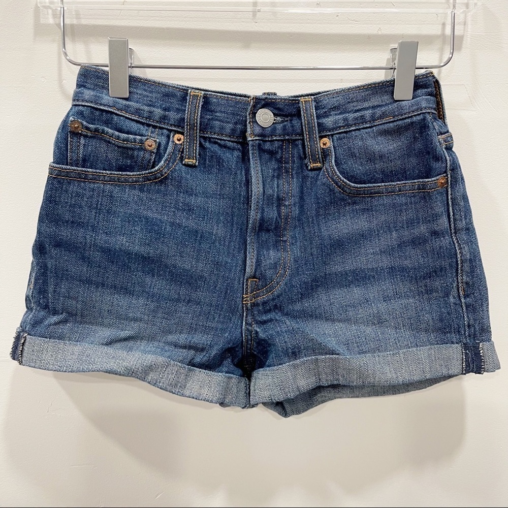 Levis Cuffed Denim Cuffed Shorts Medium Wash 27